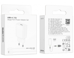 Сетевое зарядное устройство USB + кабель MicroUSB BOROFONE BA110A (белый)