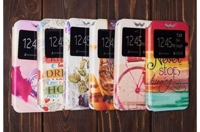 Чехол книжка универсальная с силиконовой вставкой 4.0-4.5 (рисунок в ассортименте)