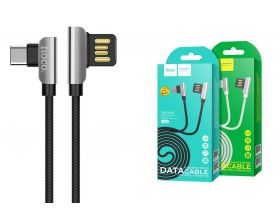 Кабель USB - USB Type-C HOCO U42, 2,4A (черный) 1,2м (угловой)