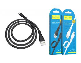 Кабель USB - Lightning HOCO X40, 2,4A (черный) 1м