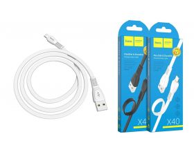 Кабель USB - Lightning HOCO X40, 2,4A (белый) 1м