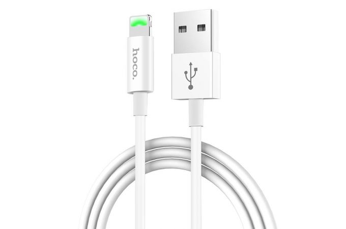 Кабель USB - Lightning HOCO X43, 2,4A (белый) 1м (LED индикатор)