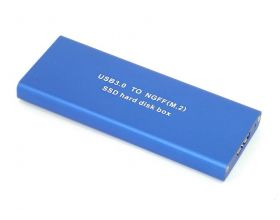 Кейс для SSD M.2 NGFF B-key - USB3.0 металл (M2-NGFF_Blue)(057928)