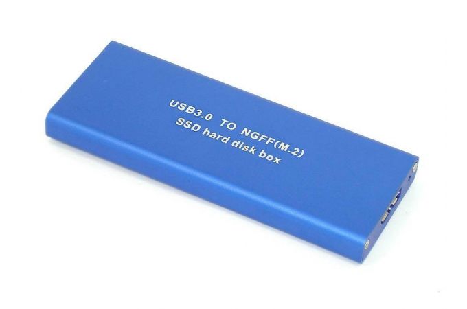 Кейс для SSD M.2 NGFF B-key - USB3.0 металл (M2-NGFF_Blue)(057928)