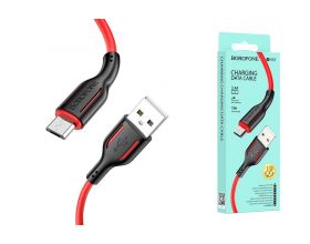 Кабель USB - MicroUSB BOROFONE BX63 2,4A (красный) 1м