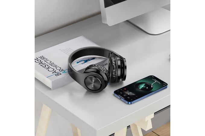 Наушники мониторные беспроводные BOROFONE BO13 Power BT wireless headset Bluetooth (черный)