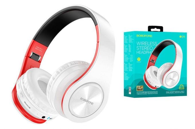 Наушники мониторные беспроводные BOROFONE BO13 Power BT wireless headset Bluetooth (белый)