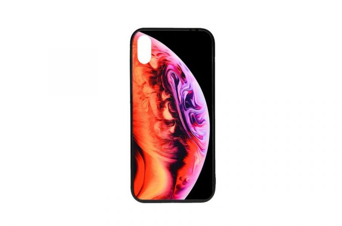 Чехол стеклянный Phone XS Max (рисунок в ассортименте)