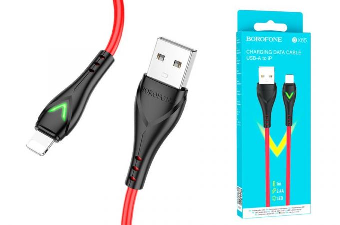 Кабель USB - Lightning BOROFONE BX65 2,4A (красный) 1м