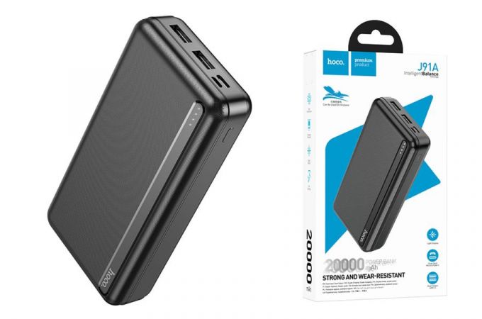 Универсальный дополнительный аккумулятор Power Bank HOCO J91A (20000 mAh) (черный)