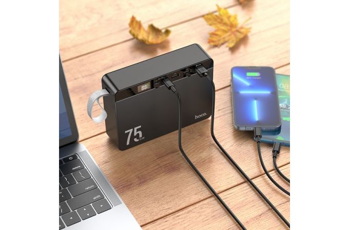 Универсальный дополнительный аккумулятор Power Bank HOCO J94 22,5W (75000 mAh) (черный)