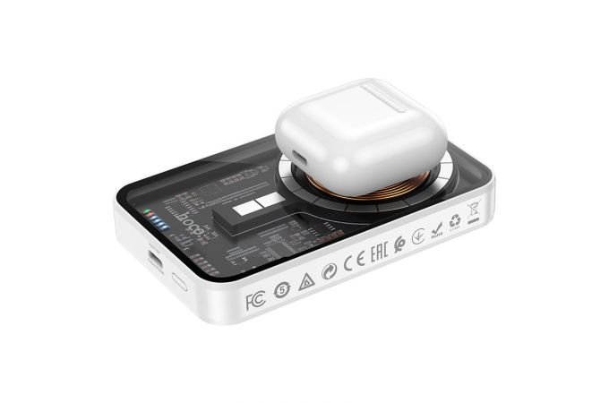Универсальный дополнительный аккумулятор Power Bank HOCO Q10 magnetic magsafe (5000 mAh) (белый)