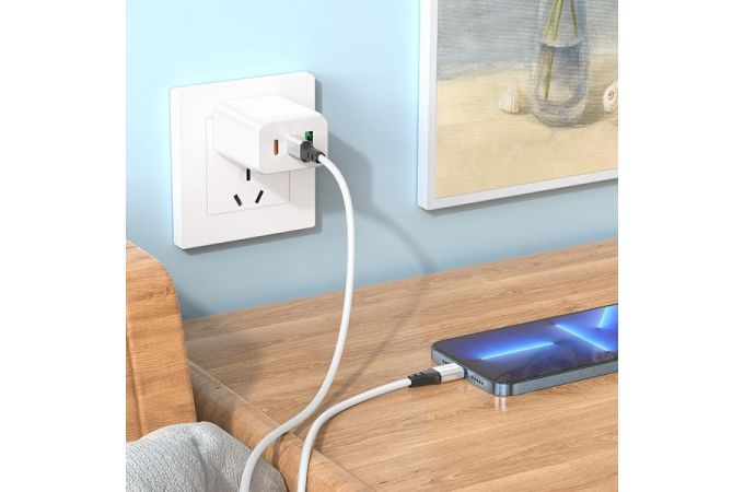 Кабель USB Type-C - Lightning HOCO X86 PD20W (белый) 1м (силиконовый)