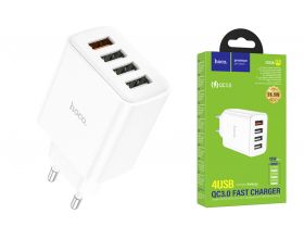 Сетевое зарядное устройство 4USB HOCO Fuerza C102A Fast Charging 3.0 (белый)