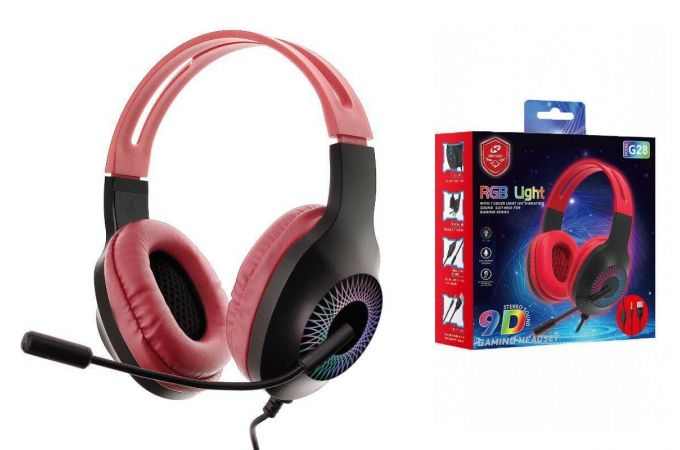 Наушники мониторные проводные KADUM G28 (3.5 мм/USB) (красный)