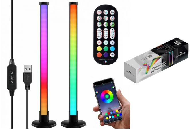 Светильник настольный RGB Огонек OG-LDP29 (2*50см, USB)