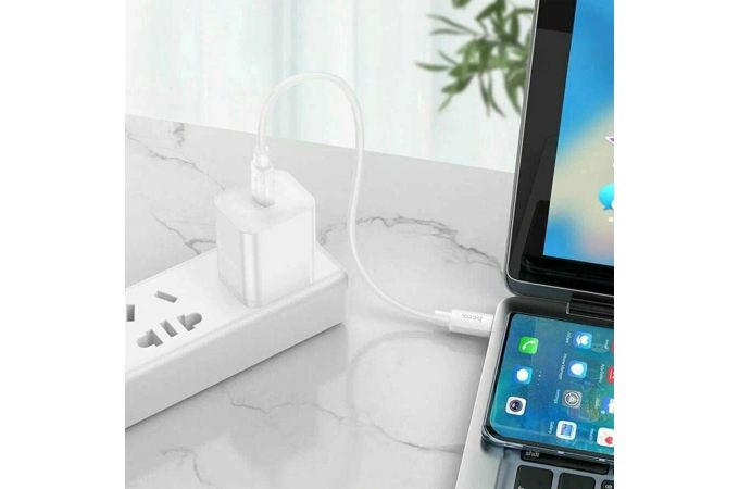 Кабель USB Type-C - USB Type-C HOCO X96 PD60W (Белый)  25 см