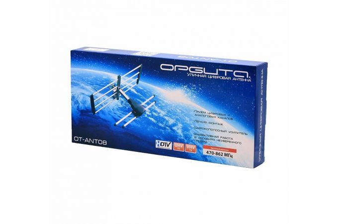 Антенна ТВ комнатная с усилителем Орбита OT-ANT08 (011)