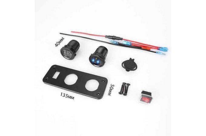 Разветвитель прикуривателя в авто TDS TS-CAU52 Красный (Врезной)