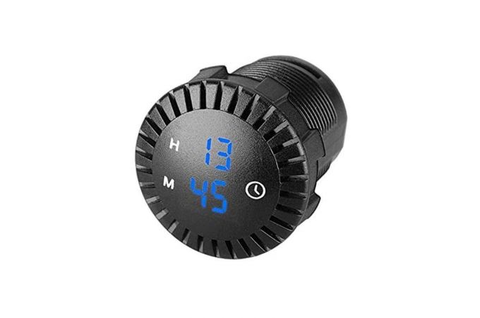 Часы автомобильные электронные Орбита CLC04(CAU54) Синие (Врезные)