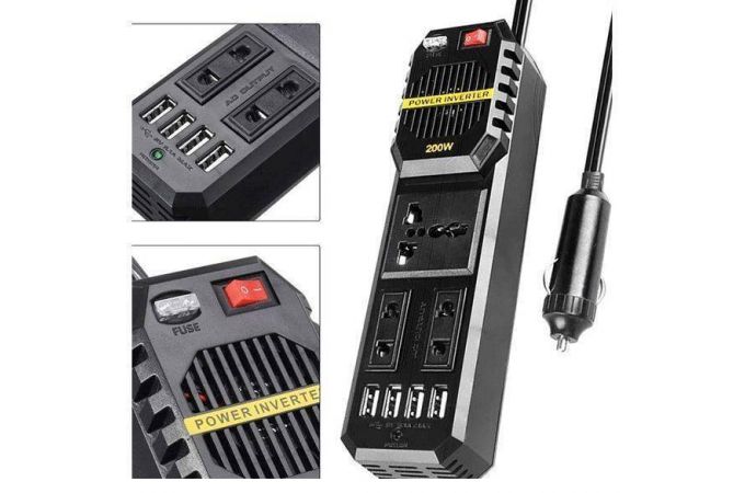 Автомобильный инвертор TDS TS-CAU42 (220В/200Вт)