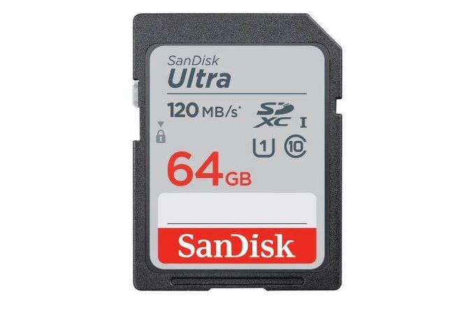 Карта памяти SDXC 64 Gb SanDisk Ultra class 10 120Mb/s SDSDUN4-064G-GN6IN
