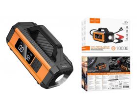 Компрессор автомобильный HOCO QS4 intelligentt air pump (  4 в 1 автокомпрессор , устройство для старта , повербанк 10000 mAh, фонарь )