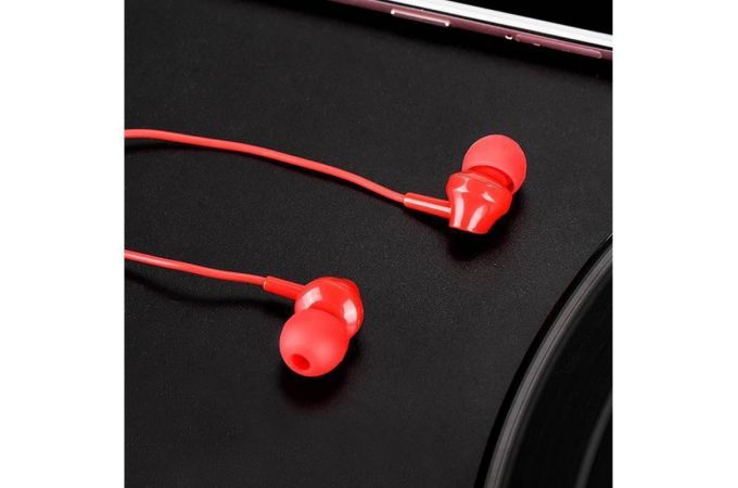 Наушники вакуумные проводные HOCO M14 inital sound universal (красный)