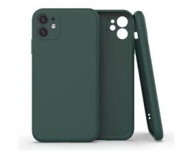 Чехол силиконовый iPhone 11 (6.1) с отверстием под камеры (темно-зеленый)