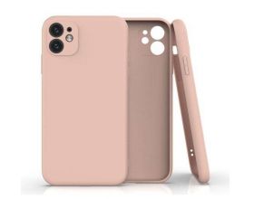 Чехол силиконовый iPhone 11 (6.1) с отверстием под камеры (бледно-розовый)