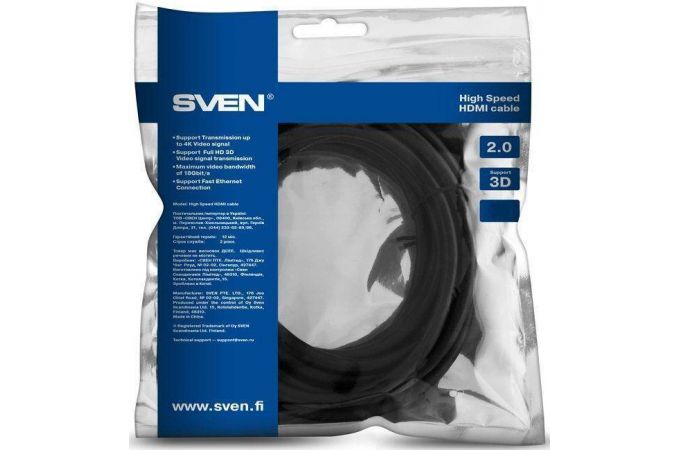 Кабель HDMI-HDMI Sven (v.2.0) - 4.5м