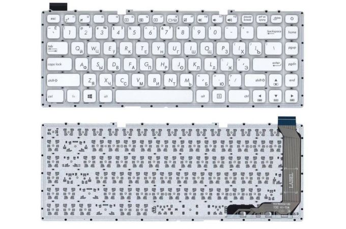 Клавиатура для ноутбука Asus X441 X441S X441SA белая без рамки