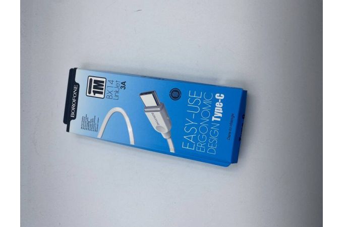 Кабель USB - USB Type-C BOROFONE BX14, 2A (белый) 1м (УЦЕНКА! МЯТАЯ УПАКОВКА)