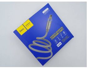 Кабель USB - Lightning HOCO U40A, 2,4A (серый) 1,2м (магнитный) (УЦЕНКА! МЯТАЯ УПАКОВКА)