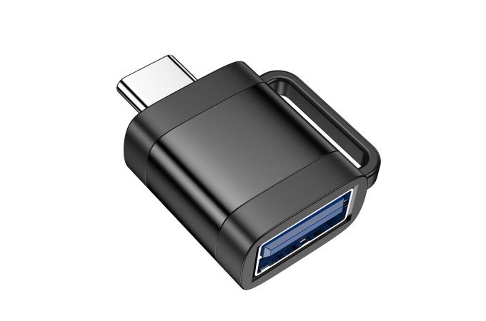 Переходник OTG HOCO UA31C Type-C male to USB female OTG adapter, чёрный