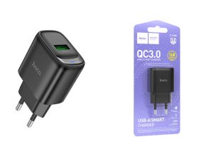 Сетевое зарядное устройство USB HOCO C140A Smart QC3.0 (черный)