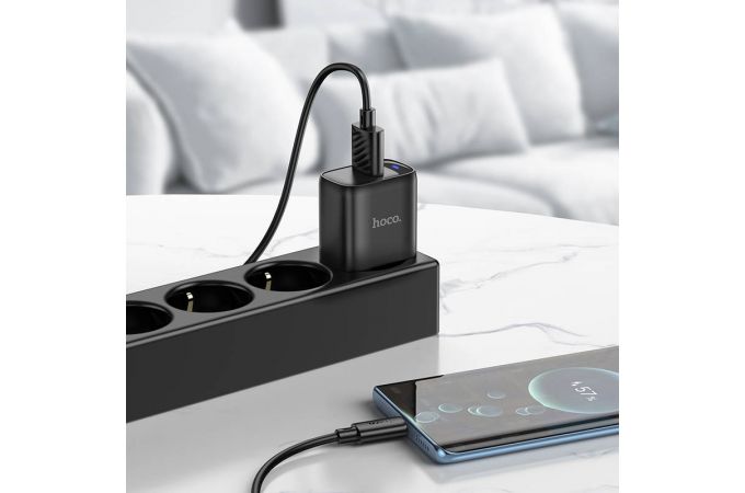 Сетевое зарядное устройство USB HOCO C140A Smart QC3.0 (черный)