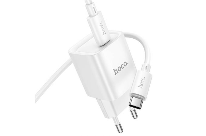 Сетевое зарядное устройство USB-C + кабель Type-C HOCO C146A Charm single port PD20W (белый)