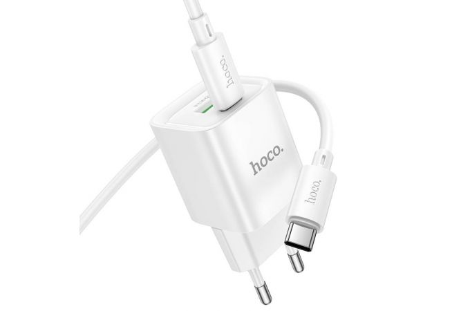 Сетевое зарядное устройство USB-C + кабель Type-C HOCO C147A Charm PD20W+QC3.0 (белый)