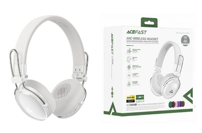 Наушники мониторные беспроводные ACEFAST H7 active noise reduction, Peael White