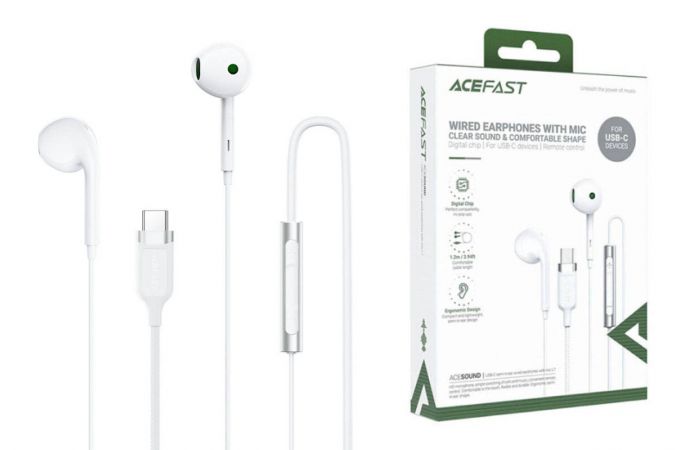 Наушники проводные ACEFAST L7 USB-C with mic White