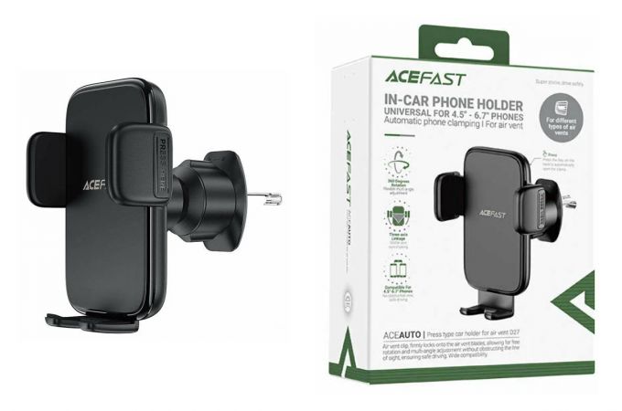 Держатель автомобильный для телефона ACEFAST D27 Press Type Car Holder For Air Vent Black