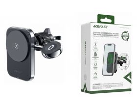 Держатель автомобильный для телефона ACEFAST D18 in-car 2-in-1 Magnetic Wireless Charging Holder Black