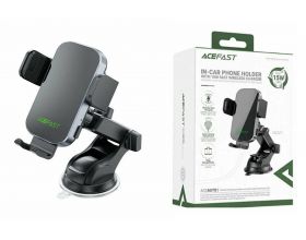 Держатель автомобильный для телефона ACEFAST D53 wireless charging car holder with electric clamp for dashboard, Black
