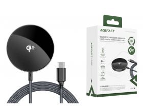 Беспроводное зарядное устройство ACEFAST E24 QI2 desktop magnetic wireless charger with cable, Metal gray