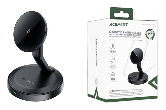 Беспроводное зарядное устройство ACEFAST E26 desktop mobile phone wireless charging holder , Black