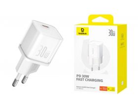 Сетевое зарядное устройство USB-C BASEUS GaN5S fast charger 1C 30W Moon White