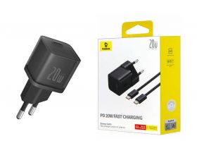 Сетевое зарядное устройство USB-C BASEUS GaN5S fast charger 1C 20W Cluster Black