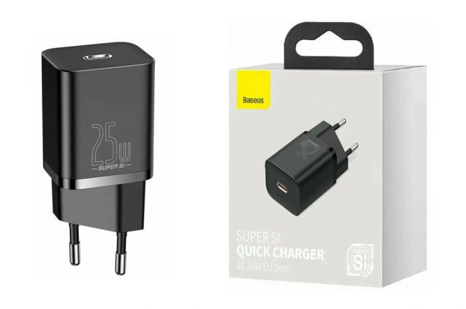 Сетевое зарядное устройство USB-C BASEUS Super Si  Quick Charger 1C 25W Black