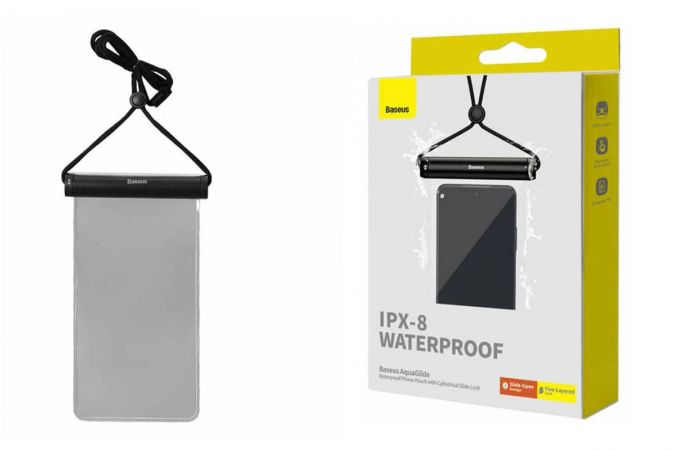 Чехол водонепроницаемый защитный пляжный BASEUS With Cylindrical Slide Lock Cluster Black